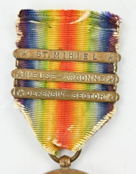 US WW1 Victory Medal with 3 Clasps