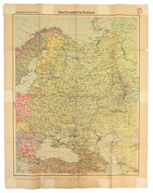 German Third Reich Era Mapcard 'Europian Russia'