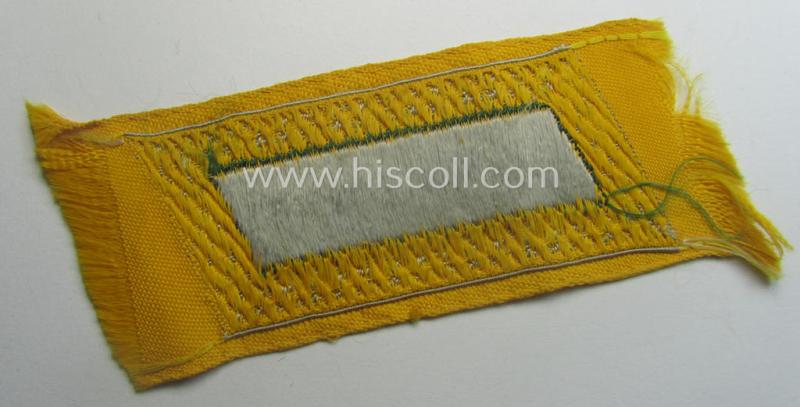 Regrettably single, (entirely!) 'BeVo'-woven, NCO-pattern 'Ostvölker'-collar-tab as intended for an: 'Armenischer'-volunteer within the 'Deutsche Wehrmacht' (ie. 'Zugführer' within the: 'Armenisches Legion')