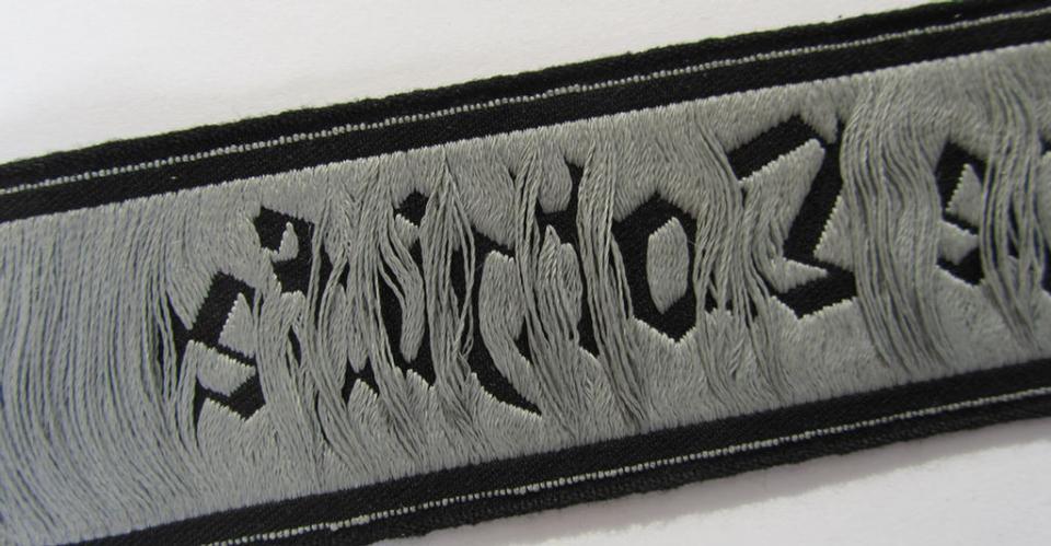 Attractive - and actually scarcely encountered! - example of a cuff-title (ie. 'Ärmelstreifen') entitled: 'Technische Nothilfe' (= 'TeNo'), being an example as was woven in the neat 'BeVo'-weave pattern