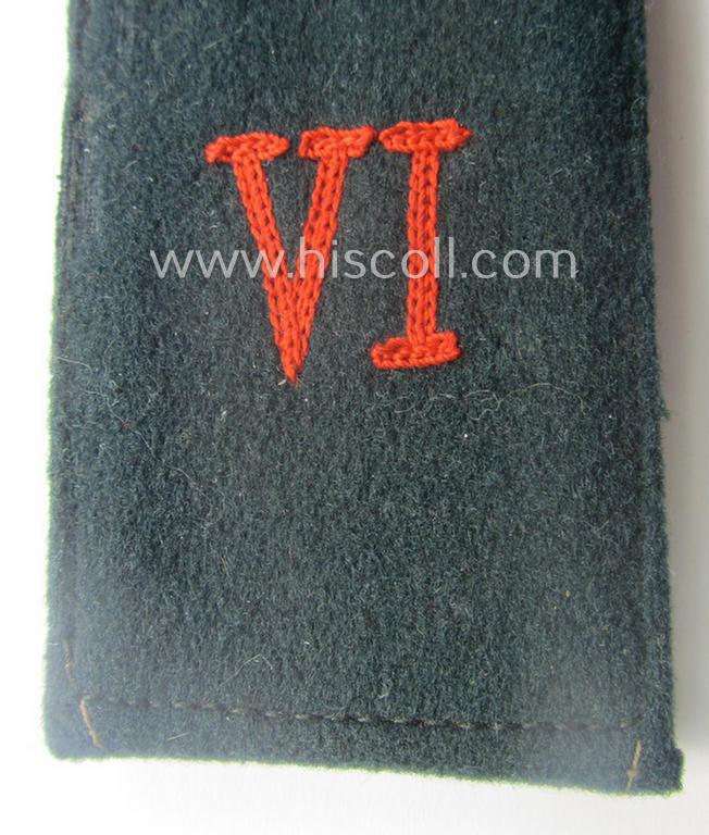 Single, early- (ie. pre-war-) period, WH (Heeres) 'cyphered' (pointed-styled-), EM-type (ie. 'M36'-pattern-) shoulderstrap: 'Soldat des Wehr-Ersatzdienstelle im Wehrkreises VI'