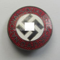 Neatly enamelled- (and bright-red-coloured!) 'N.S.D.A.P.'-membership-pin- ie. party-badge (or:...