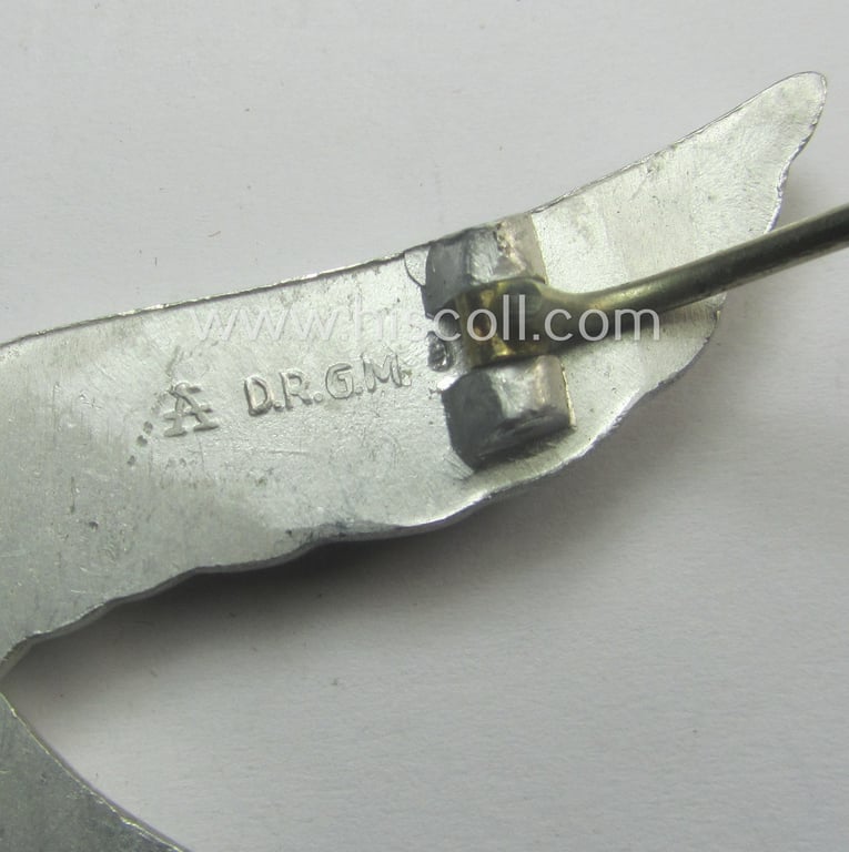 WH (LW) aluminium-based: 'Brustadler für Sommerrock' (being a neatly maker- ie. 'A'- or: 'Assmann'-marked specimen)