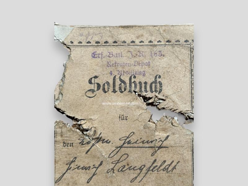 German WWI Battle-Damage Soldbuch