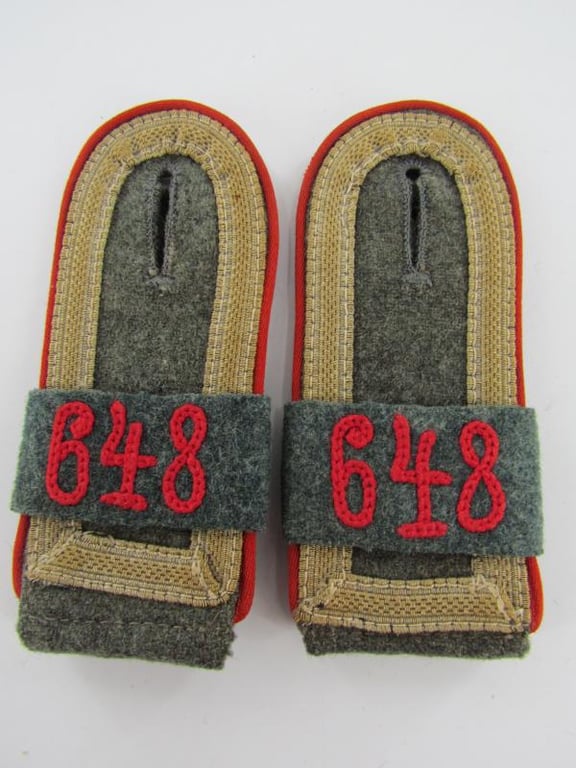 Wehrmacht Heer Artillery Shoulder Boards Regiment 648