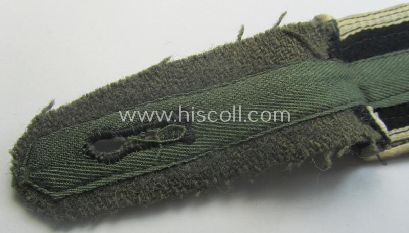 Single - later-war-period- ie. so-called: 'M44'-type and simplified - Waffen-SS, NCO-type shoulderstrap as was intended for usage by an: 'SS-Unterscharführer' who served within the: 'SS-Infanterie-Trpn.'