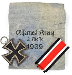 German WW2 Iron Cross 2nd Class with Pouch...