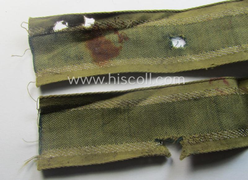 Relic, 'BeVo'-like cuff-title (ie. 'Ärmelstreifen') entitled: 'Afrikakorps' being a clearly issued and/or worn example that comes in an overall nice- (ie. hardly shortened- albeit somewhat damaged-), condition