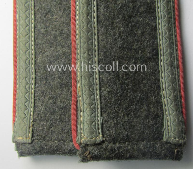 Pair of WH (Heeres) 'M41 o. M43'-pattern, NCO-type shoulderstraps as piped in the bright-pink-coloured branchcolour as was intended for an: 'Unteroffizier einer Panzerjäger-Abtgs.'