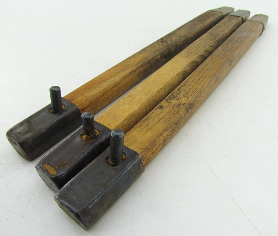 Pre war matching set of 3 wooden tent pegs