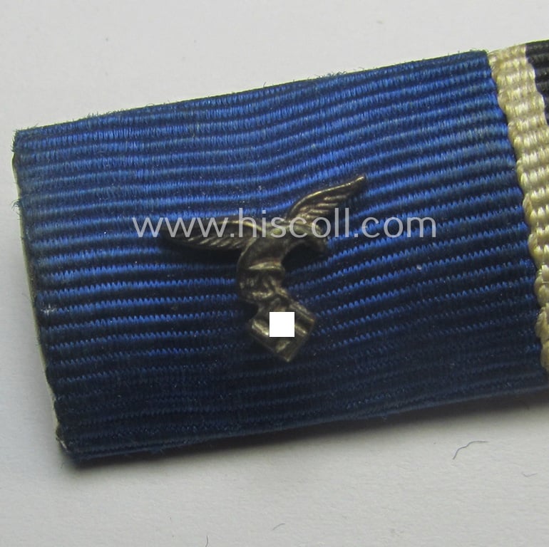 2-pieced ribbon-bar (ie. 'Band- o. Feldspange') showing resp. the ribbons for a: 'WH (Luftwaffe) D.A. der 4. Stufe' and a: WH Czech 'Anschluss'- (ie. occupation-) medal: '1. Oktober 1938'