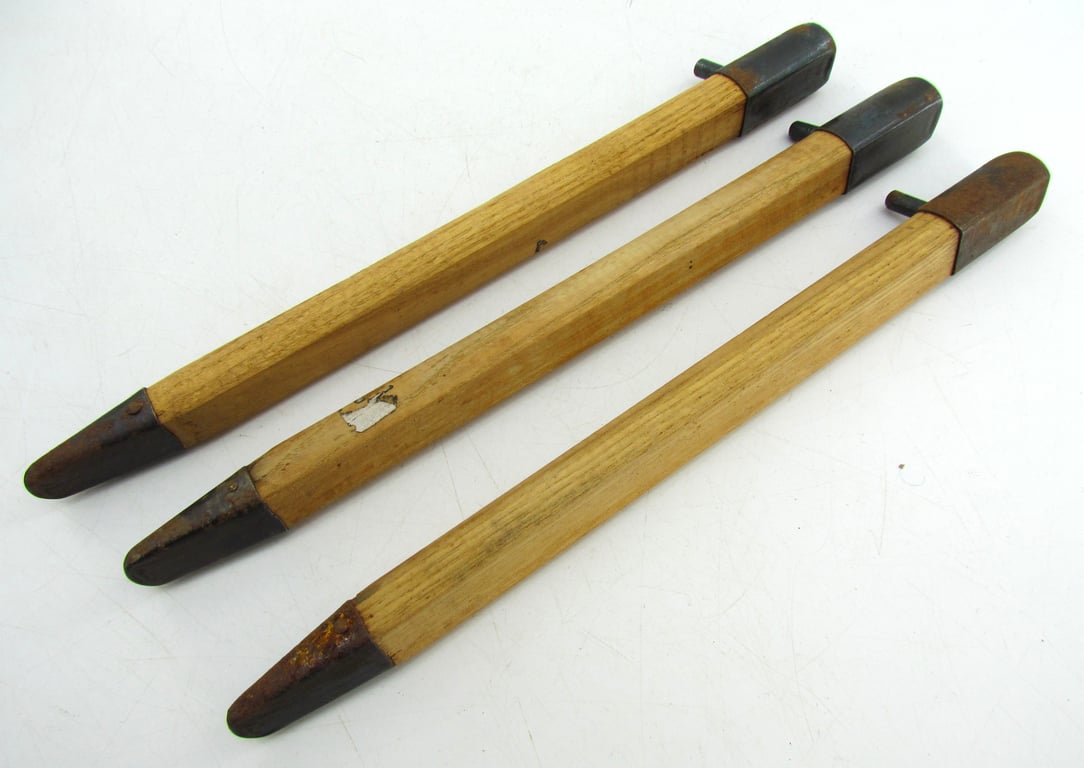 Pre war matching set of 3 wooden tent pegs