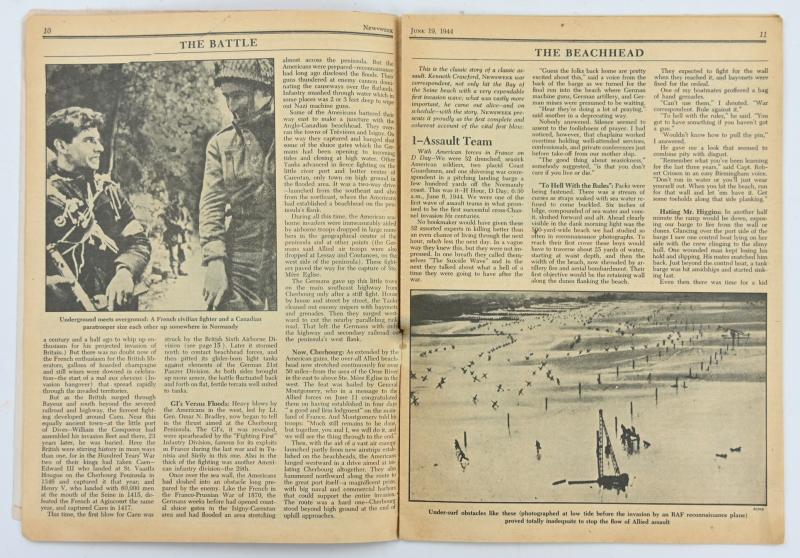 US WW2 Newsweek Magazine June 19, 1944