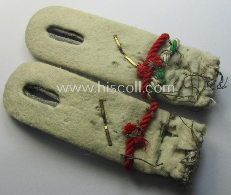 Pair of WH (Heeres) officers'-pattern shoulderboards: 'Oberleutnant der Infanterie-Trpn.' (that comes with a pair of scarcely seen regimental-indicator-'Laschen' period-attached)