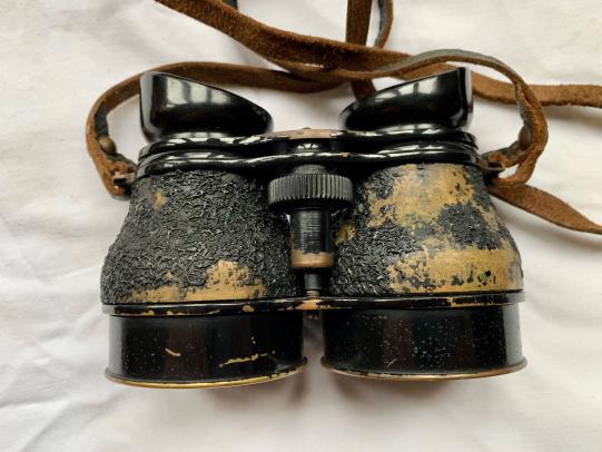 WW2 British Galilean Binoculars & Leather Case