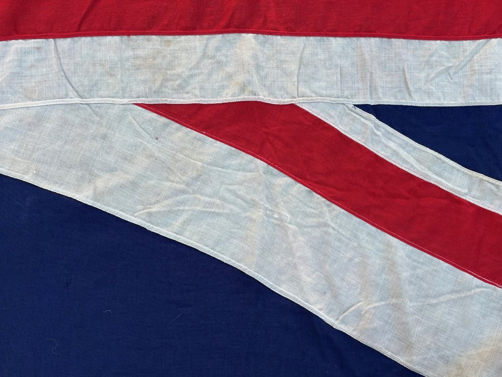 RARE WW1 AUTHENTIC 1916 EXETER PATRIOTIC PANEL STICHED BRITISH UNION JACK FLAG.