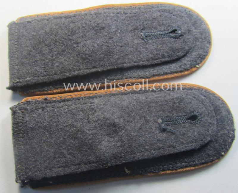 Pair of WH (Luftwaffe) NCO-type shoulderstraps as piped in the light-brown-coloured branchcolour as was intended for a: 'Feldwebel der Nachrichten-Trpn.'