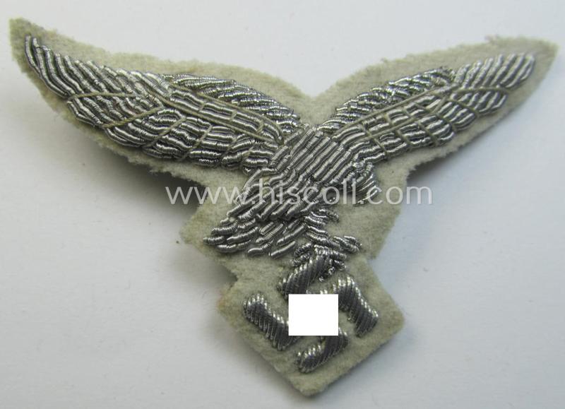 WH (LW) officers'-type visor-cap eagle for the white-topped LW officers'-type visor-caps (ie. 'Sommer-Schirmmützen')