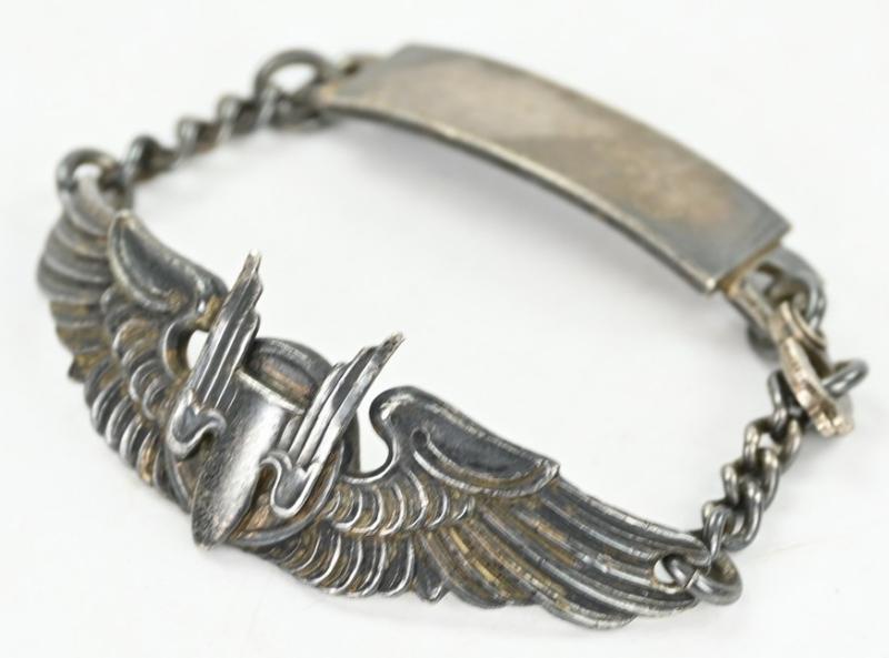 USAAF WW2 Bombadier Wings Sterling Silver bracelet