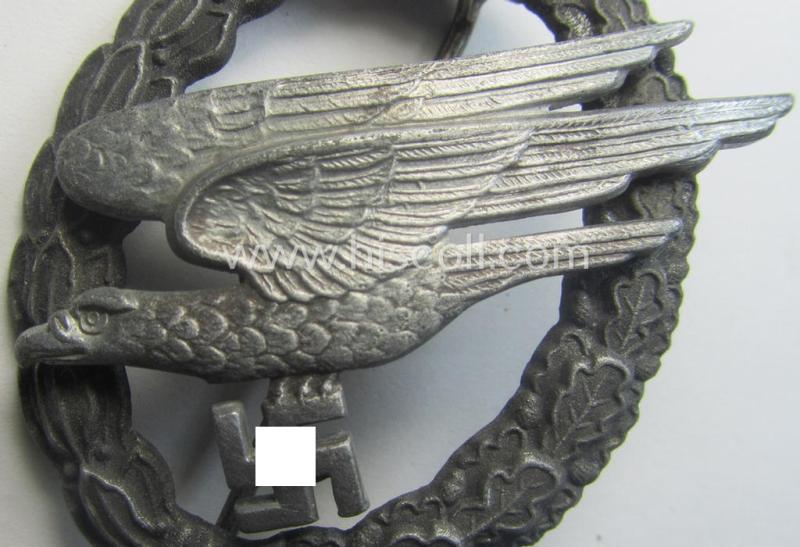 Moderately worn example of a WH (Luftwaffe) 'Fallschirmschützen-Abzeichen' by the 'Assmann & Söhne'-company
