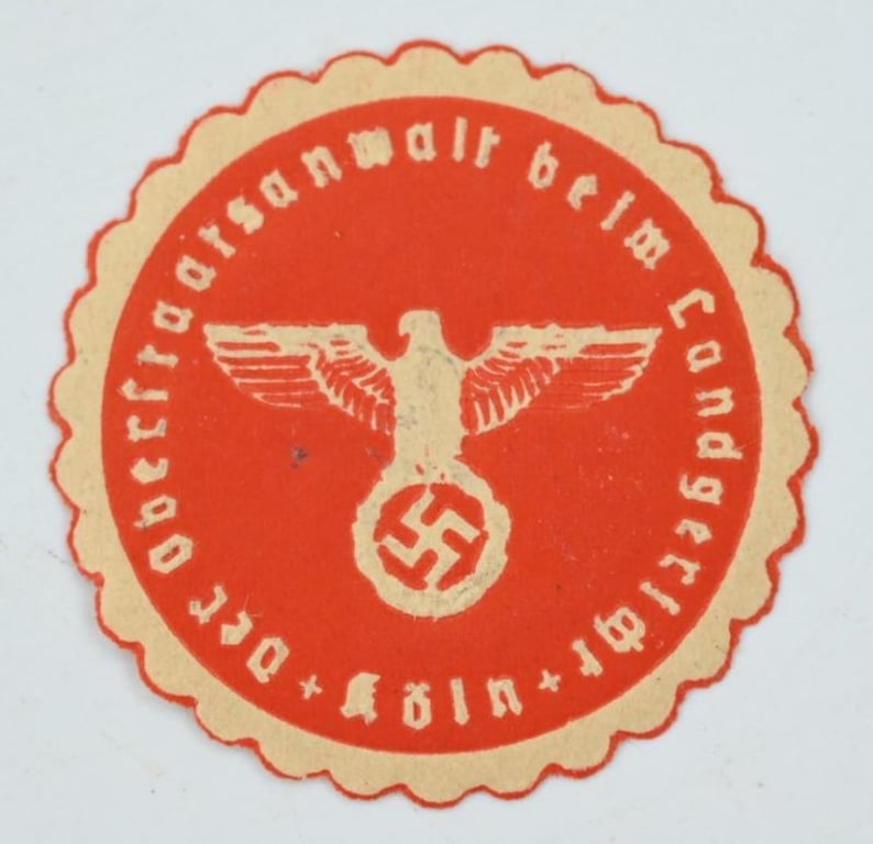 German Third Reich 'Oberstaatsanwalt' Envelop Stamps