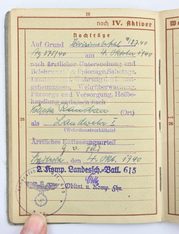 German Wehrpass 'Walter Hahn'