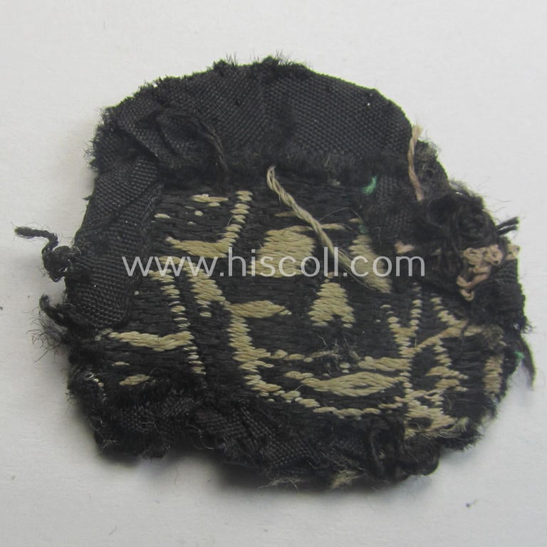 Superb - and nowadays rarely encountered! - Waffen-SS, 'BeVo'-woven-style skull- and cap-eagle-set (ie. 'Totenkopf- u. Adler-Effektensatz für Schiffchen o. Einheitsfeldmütze') that comes in a moderately used- and/or cap-removed, condition