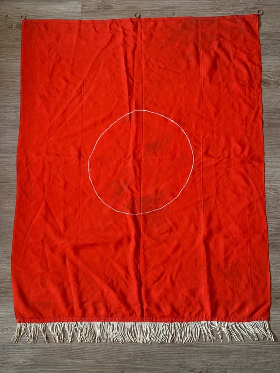 WWII GERMAN POLITICAL NSDAP THIRD REICH PODIUM FLAG DRAP WITH ORIGINAL RINGS AND TASSLES ADDITIONAL
