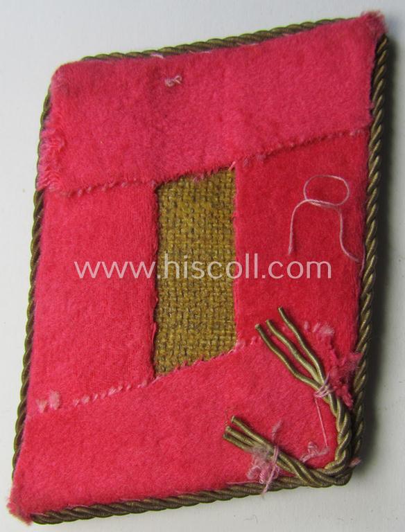 Attractive - regrettably single but nevertheless scarcely encountered! - WH (Luftwaffe) collar-tab (ie. 'Kragenspiegel') as was intended for usage by a: 'Flieger-Hauptingenieur' (being a rank similar to: 'Hauptmann')