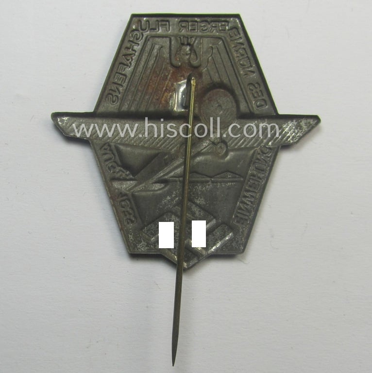 Unusual, N.S.D.A.P.-related day-badge (ie. 'tinnie') as issued to commemorate a specific meeting entitled: 'Einweihung des Nürnberger Flughafens - Aug. 1933'