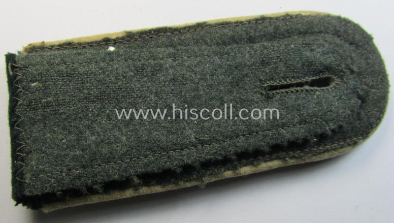 Superb - albeit regrettably single! - WH (Heeres) neatly 'cyphered', NCO-type (ie. 'M36'- ie. 'M40'- and/or rounded-styled pattern) shoulderstrap having the white-coloured branchcolour as intended for an: 'Oberfeldwebel des Wachbatallions Wien...