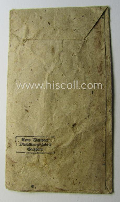 WH (Luftwaffe), typical 'Zellstoff'-based (and neatly 'Arno Wallpach Metallwarenfabrik - Salzburg'-marked!) medal-pouch as was intended for a: 'Luftwaffen Erdkampf-Abzeichen' (or: LW ground-assault badge)