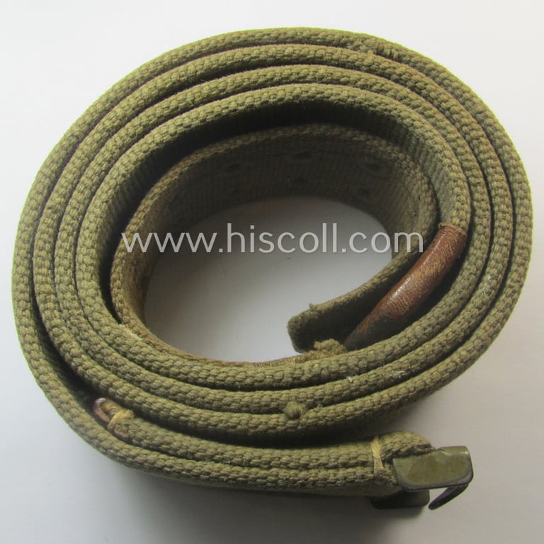 Superb, WH (Heeres ie. LW etc.) 'tropical-issue'- belt (ie. 'Koppelriemen') being a 105 cms.-sized- and typical maker-marked ie. '1942'-dated example