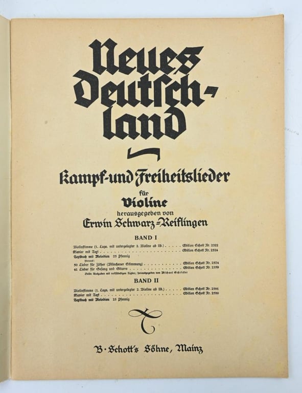 German Third Reich Song Book 'Neues Deutschland'