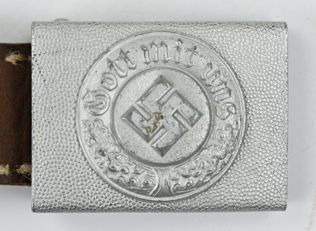 German Polizei Beltbuckle with Leather Tab