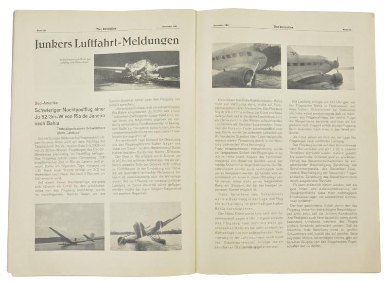 German Magazine Junkers Fabric 'der Propeller'