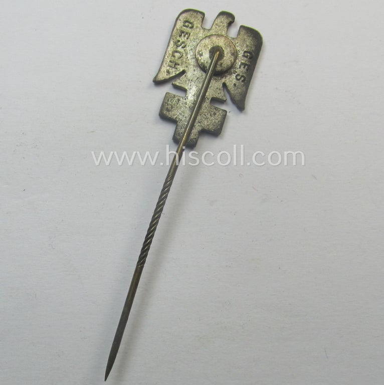 Early-period- (ie. first-pattern!) DRK (ie. 'Deutsches Rotes Kreuz') civil-attire badge (ie. 'Zivilabzeichen des D.R.K.') being a detailed example that shows a: 'Ges.Gesch.'-patent-designation on its back