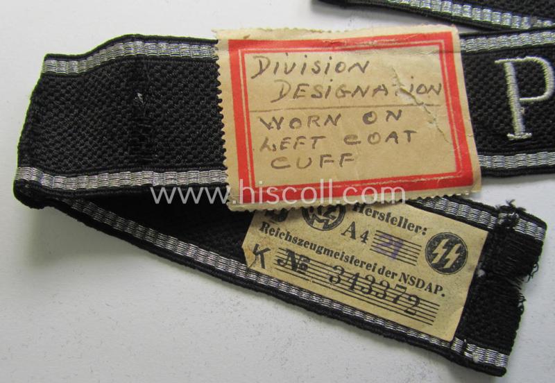 Superb - and never used! - Waffen-SS EM/NCO-pattern cuff-title, depicting the machine- embroidered 'Latin'-script text as was intended for a soldier of the: '7. SS-Freiwilligen Gebirgs-Division "Prinz Eugen"