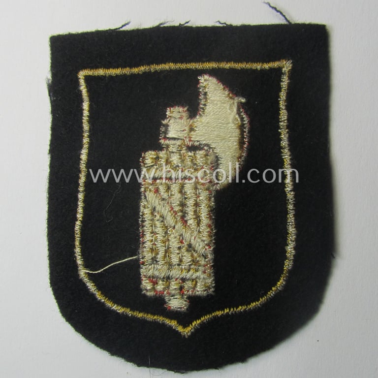 Waffen-SS 'volunteer'-arm-shield as was intended for usage by soldiers of the: '29. Waffen-Grenadier-Division der SS' ('Italienische Nr. 1' or: 'Legione SS Italiana')