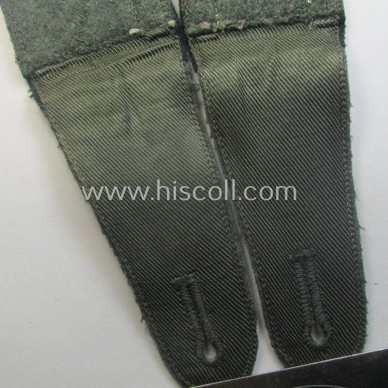 Fully matching - and just minimally used! - pair of WH (Heeres) NCO-type (ie. 'M36- o. M40'-pattern- and/or 'pointed styled') formerly 'cyphered' shoulderstraps as was intended for an: 'Unteroffizier eines Infanterie-Rgts.'