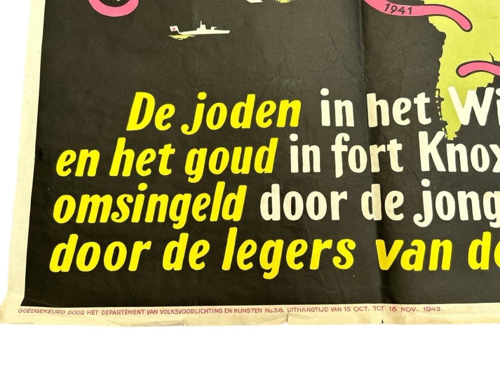 WW2 Poster : De Vangarmen van de Dollarpoliep ( Louis Manche )