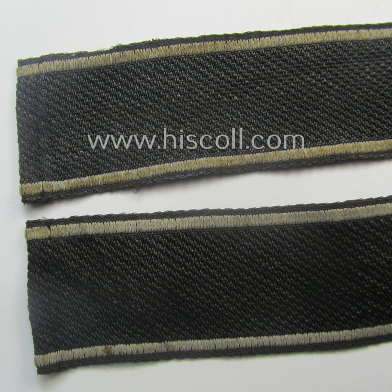 Superb - and just minimally worn and/or tunic-removed! - Waffen-SS 1943/44-pattern cuff-title (ie. 'Ärmelstreifen') in typical 'BeVo'-weave-pattern as was intended for a member within the: 1. SS-Panzer-Division "Leibstandarte-SS Adolf Hitler"