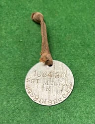 WW1 CEF Identity Disc Sergeant Robert McLean CFA/CAVC