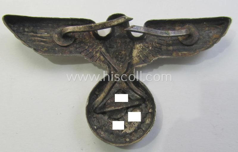 Attractive - bright-silver-coloured- and/or: 'Buntmetall'-based (political-style) visor- (ie. 'Schirmmützen'-) cap-eagle being a detailed example that is neatly: 'RzM' and/or 'M1/16' marked on its back