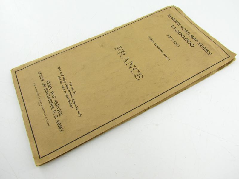 US WWII Roadmap of France 1944