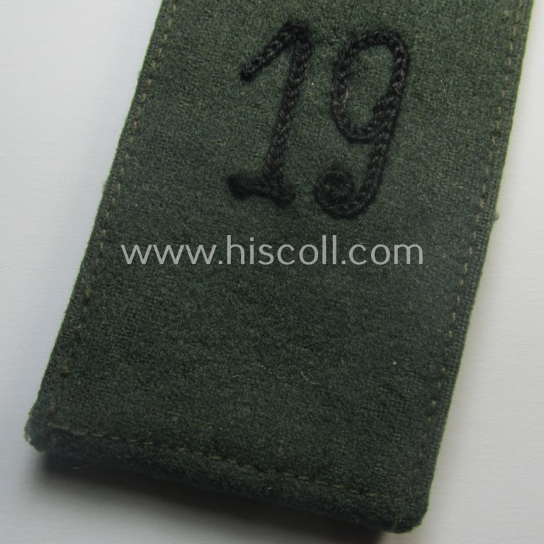 Single - and actually not that often seen! - early-period, WH (Heeres) EM-type (ie. 'M36'-pattern- and 'pointed styled') 'cyphered' shoulderstrap as was intended for usage by a: 'Soldat des Pionier-Rgts. 19'