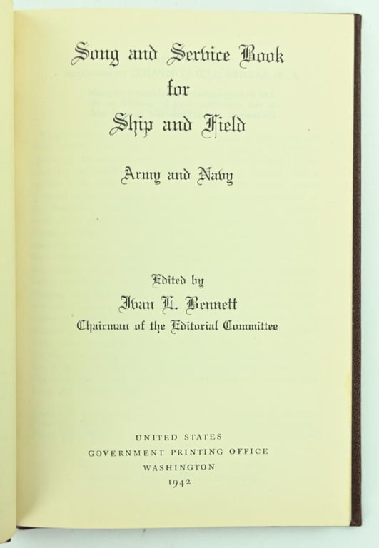 US WW2 Song and Service Book