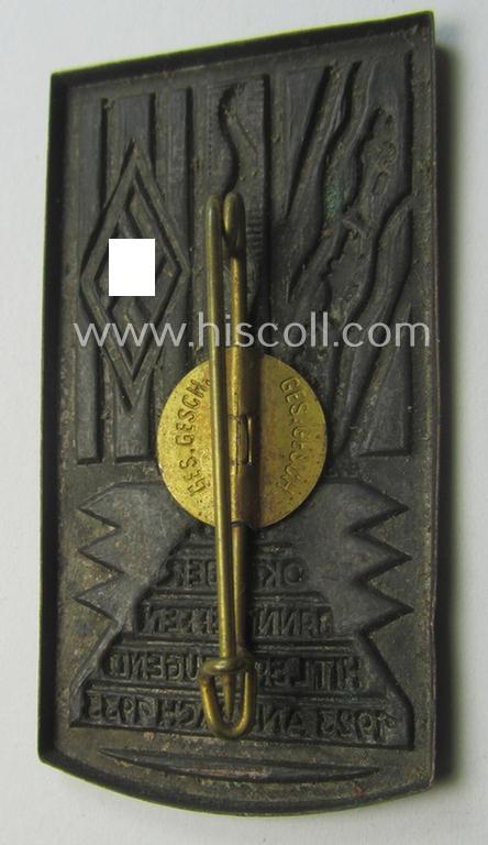 HJ ('Hitlerjugend') related 'tinnie': '7.-8. Oktober - Banntreffen Hitlerjugend - 1923 - Ansbach - 1933'