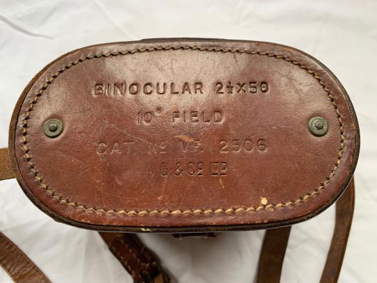 WW2 British Galilean Binoculars & Leather Case