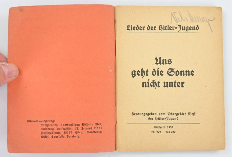 German HJ Songbook 'Uns geht die Sonne nicht unter'